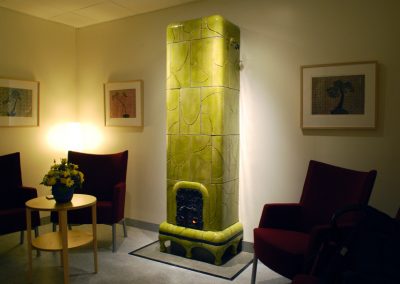 Green tiled stove, based on the theme Forest Moss