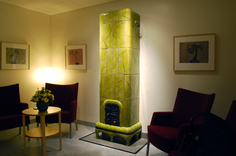 Green tiled stove, based on the theme Forest Moss